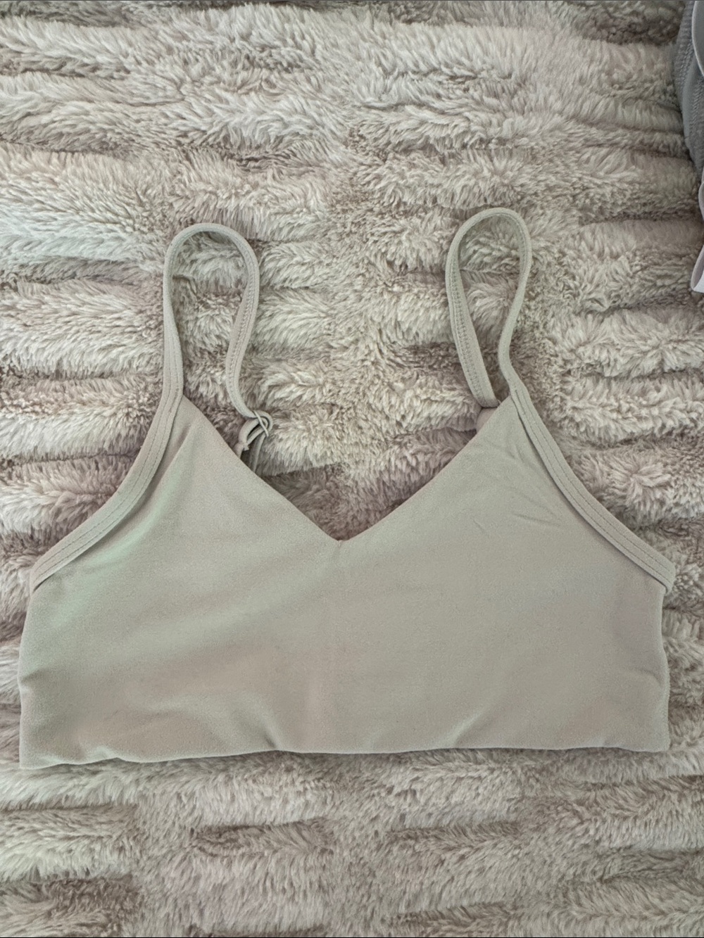 Aritzia Light Beige Seamless Bralette with Thin Straps